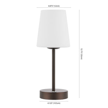 Carson 12.75" Modern Minimalist Iron Rechargeable Integrated LED Table Lamp - JONATHAN Y